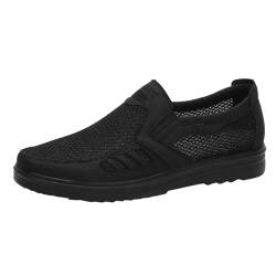 Herrenschuhe Segelschuhe Herren Bootsschuhe Herrenschuhe für Frühling, und , runde Zehenpartie, modisches und einfaches Mesh, bequem und atmungsaktiv, Slipper Herren Leichte Sommerschuhe (Black, 42) von Generisch