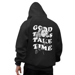 Hoodie Herren, Hoodie Herren Oversize Backprint Pullover Sweatshirt mit Kapuze Brief Aufdruck Langarm Kapuzenpullover mit Tasche Y2K Hoody Männer Casual Sweatshirts Kapuzenpulli Hoodies von Generisch