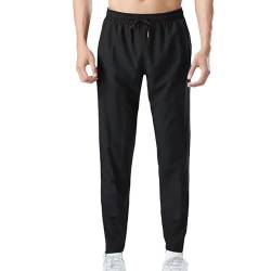 Jogginghose Herren Freizeithose Lang Eisseide Jogginghose Männer Lockere Atmungsaktive Sport Hose Schnelltrocknende Stretch Hose Modische Trendige Gerade Hose von Generisch