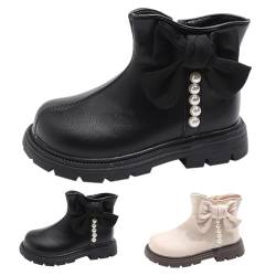 Kinder Winterstiefel Mädchen Warm Stiefel Gefüttert Kinder Winterschuhe Mädchen Kurze Stiefel Rutschfest Schneestiefel Stylische Ankle Boots mit Reißverschluss Prinzessinnen Schuhe Größe 26-35 von Generisch