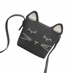 Kleine Kosmetiktasche Kindertasche Süße Messenger Bag Mädchen Tasche Katze Baby Umhängetasche Handytasche 13 Zoll Messenger Bag, grau, Einheitsgröße von Generisch