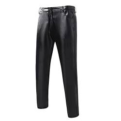 Kunstlederhose männer Skinny Herren Lederhose sexy Latex Hose für männer rot Kunstleder Hosen männer high Waist Kunstlederhose Herren Stretch Lederhosen gürtel Herren Tracht von Generisch