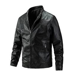 Lederjacke Herren Echtleder, Dünn Winddicht Vintage Retro Motorradjacke Jacke Wasserdicht Biker Slim Fit Leicht Winterjacke Übergangsjacke 4XL Weichem Große Größen Braun Leather Jacket Lederjacke von Generisch