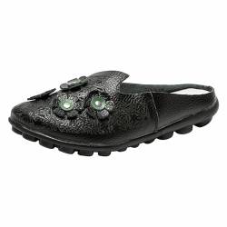 Leinenturnschuhe Damen Schuhe Damen 40 Slipper Weiche orthopädische Damenschuhe, atmungsaktiv, gewebt, zum Spazierengehen, Slip-On-Schuhe aus Schaumstoff, Sneaker Damen Ohne Schnüren Damen (Black, 37) von Generisch