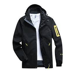 Regenjacke Herren Leicht, Elegant Faltbar Sommer 4Xl Regenjacke Windbreaker Sportlich Große Größen Atmungsaktiv Baumwolle Sommerjacke Übergangsjacke Lang Outdoor Wasserdicht Allwetterjacke Windjacke von Generisch