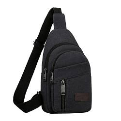 RüCksack Reiserucksack HandgepäCk Flugzeug 2022 Herren lässige einfarbige einfache One-Shoulder-Reißverschluss-Kuriertasche Backpack Men Handtasche Damen Mittelgroß (Black, One Size) von Generisch