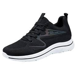 Schlüpfschuhe Für Herren Herren Halbschuhe Mode und Casual Herren Turnschuhe Flach Leicht Mesh Atmungsaktiv Einfarbig Leichte Sommerschuhe Herren Herren Sneaker Slip On (Black, 40) von Generisch