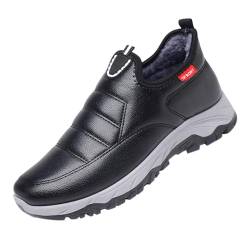 Schneeschuhe Herren Wasserdicht, Winterschuhe Herren Gefüttert, Turnschuhe Einfarbig Thermoschuhe rutschfest Sneaker Warm Outdoorschuhe Weich Schlupfschuhe Slip-On Halbschuhe Flach von Generisch