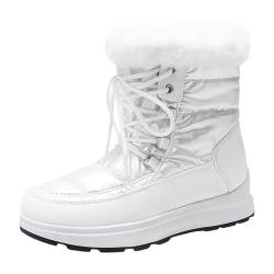 Schneestiefel Damen Wasserdicht Dicken Boden - Winterstiefel Damen Warme Mit Schnürsenkel Winterschuhe Für Die Schneesaison Winterboots Mit Warm Gefüttert Bootie Outdoor Walkingschuhe von Generisch