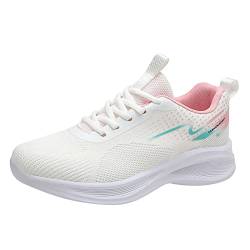 Schuhe Damen Damen BarfußSchuhe Rutschfeste Frauen Turnschuhe Mode Neues Muster Mesh Atmungsaktiv Bequeme Rutschfeste Weiche Sohle Schnürschuhe Sneaker & Sportschuhe Schuhe Damen Elegant (White, 41) von Generisch