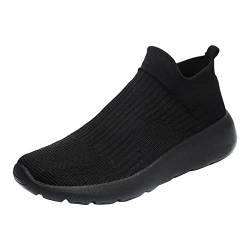 Schuhe Damen Pumps Sandalen Damen Slipper Damen Männer Sportschuhe Neues Muster Mesh Atmungsaktiv Bequeme Einfache Einfarbige Slip On Modeschuhe Damen Absatzschoner High Heels Halbschuhe (Black, 44) von Generisch