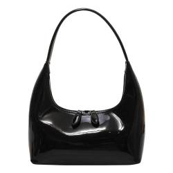 Schultertasche Damen Jutebeutel Reißverschluss Damen Umhängetaschen Retro Mode Clutch Geldbörse Mond Handtaschen Handtaschen Oberer Unterarmtasche Mode Strandtasche Groß Handtasche (Black, One Size) von Generisch