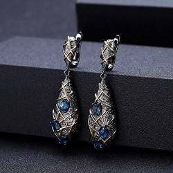 Silber 925 Ohrringe Exquisite Frauen Vintage-Persönlichkeit Fashion-Ohrringe Stern Ohrringe (A, One Size) von Generisch