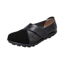 Slipper & Mokassins FüR Damen Ballerina Schuhe Loafer für Damen, lässige Slip-on-Kleider-Loafer, Bequeme Damen-Fahrschuhe, Outdoor-Wanderschuhe Slipper & Mokassins FüR Damen Ballerina (Black, 43) von Generisch