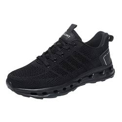 Sneaker 41 Sneaker Damen Leicht Und Bequem Herrenschuhe Große Schnürschuhe Mesh Outdoor rutschfeste Lässige Laufschuhe Damen Slip On Herren Turnschuhe 45 In GrüN (Black, 41) von Generisch