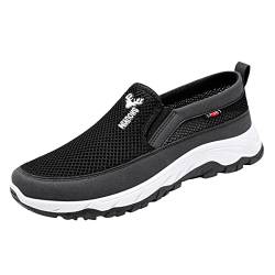 Sneaker Herren Schuhe Leichte Freizeitschuhe Mode Frühling und Herren Freizeitschuhe flacher weicher rutschfeste Hohlmaschenoberseite atmungsaktiv Herren Sneakers Schuhe Laufschuhe (Black, 39) von Generisch