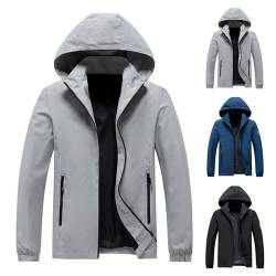 Softshelljacke für Herren Winddicht Wasserdicht Winterjacke Windbreaker mit Innentasche Funktionsjacke Winter Warm Sportlich Übergangsjacke Langarm Blouson Jacke mit Kapuze Black Friday von Generisch