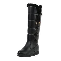 Stallschuhe Damen Gummistiefeletten Damen Frauen High Heel Stiefel und Winter Modisch süß süß und einfach im College-Stil bequem runder Zeh Warmer Winterstiefel Damen Gummistiefel Herren (Black, 40) von Generisch