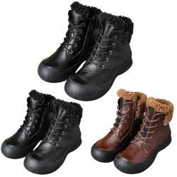 Stiefeletten Damen Rutschfest Schneestiefel Damen Warm Barfußschuhe Damen Winter Outdoor Schuhe PlüSch Bequeme Schnürstiefel Damen Trend Herbstschuhe Mädchen Gr. 36-42 von Generisch