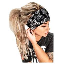 Stirnbänder für Frauenhaar: High-End-minimalistisches, elastisches Bandana-Stirnband, das nicht nach oben rutscht, atmungsaktiv, exquisite Damen-Stirnbänder (Schwarz, Einheitsgröße) von Generisch