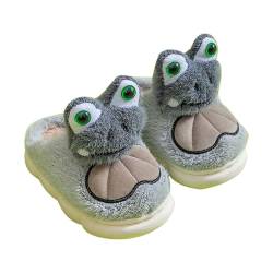 Stoff Hausschuhe Kinder Frosch Paket mit Rutschfesten Indoor Baumwolle Hausschuhe Socken Hausschuhe Kinder (Grey, 29 Little Child) von Generisch