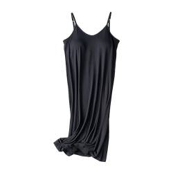 Tanktops Frauen Mit Integriertem BH - Nachthemd Damen Satin Kurz Oberteile Elegante Tanktops Spaghettiträger Unterwäsche Yoga Schlafshirt Lustig Nachtwäsche Knielang Nachtkleid Negligee-Hausanzug von Generisch