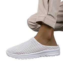 Treckingsandalen-Herren Slipper Herren Herren Modische Herren-Sportschuhe für Frühjahr und, Flache Unterseite, leichtes, atmungsaktives Mesh, zum Jack and Schuhe Herren Slipper Herren (White, 43) von Generisch