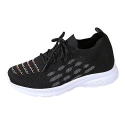 Turnschuhe Damen Casual Schuhe Damen Orthopädische Sommer Fitness Tennis Sneaker Mesh Rutschfeste Schuhe Plantar Fasciite Schuhe Mode Schuhe für Frühling, Sommer Laufschuhe, Schwarz , 39 EU von Generisch