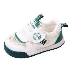 Turnschuhe Hausschuhe Und Mädchen Freizeitschuhe Flacher rutschfeste Hohlmaschen Obermaterial Atmungsaktiv Und Bequem Baby 23 (Green, 22.5 Toddler) von Generisch