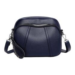 Umhängetaschen Damen Stoff Groß Handytasche Reißverschluss quadratische Einfache weiche Schultertasche Umhängetasche Umhängetaschen (Blue, One Size) von Generisch