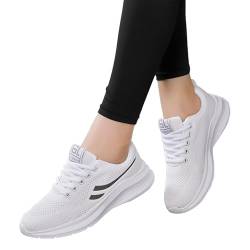 Walking Schuhe Damen Wasserdicht Mesh Schuhe Damen Paar Damen Frühling und rutschfeste Wandermode leichte Schuhe Sport Freizeitschuhe Schuhe Wasserdicht Damen Fitnessschuhe Damen Gym (White, 35) von Generisch