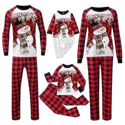 Weihnachts Pyjama Family Partnerlook Matching Pyjamas Couple Weihnachtsschlafanzüge Baumwolle Paare Kuschelig Weihnachts Schlafanzug Christmas Pyjama Partner Lang Weihnachtspyjama Familie Set von Generisch