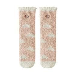 Weihnachtssocken Damen Weihnachts Bequeme Stoppersocken Plüsch Lustige Socken Bedrucken Xmas Thermosocken Kuschelig Lange Wintersocken Warme Weihnachten Wollsocken Winter Haussocken Weich Sportsocken von Generisch