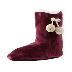 Western Boots Winter Damen Stiefel Damenschuhe Startseite Baumwollschuhe Mittlerer Laufboden Baumwollstiefel können warme Socken sein Baumwollschuhe Gummistiefel Damen Breite Waden Schuhe 39 (Red, 35) von Generisch