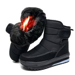 Winterstiefel Herren Schwarz Barfußschuhe Winter Leichte Schneestiefel Gefüttert Barefoot Shoes Men Bequeme Sports & Outdoor Shoes Trekking- & Wanderschuhe Für Herren Gr. 38-45 EU von Generisch