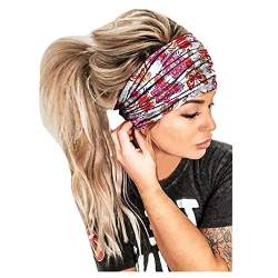 Wrap Haardrucken Band Kopf Haarreif Frauen Haarband elastischer Bandana Haarreif Blumen Stirnband (White, One Size) von Generisch