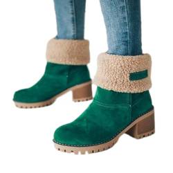 Boots | Dotmalls Seniors' Chunky Heel Winter Boots | Plüsch Gefütterte Kurze Schneestiefel | Winter Warme Schnee Stiefeletten Schuhe Für Damen von Genikeer