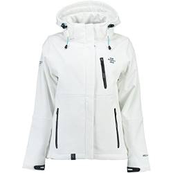 Geographical Norway Damen Softshell Funktions Jacke Outdoor Regen wasserabweisend [GeNo-15-Weiss-Gr.S] von Geographical Norway