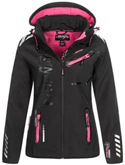 Geographical Norway Damen Softshell Jacke Frühlings Jacke Windbreaker Übergangsjacke Regen Produktion H-H FVS, Farbe:Schwarz-Pink, Größe:XXL 44 von Geographical Norway