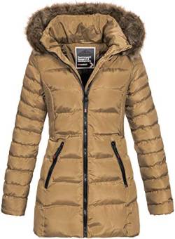 Geographical Norway Damen Steppmantel Winterparka Anies Kapuze Taupe M von Geographical Norway