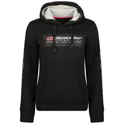 Geographical Norway Gathlete Lady - Damen Sweatjacke Kapuze Taschen Känguru - Pullover Langarm Warm - Hoodie Jacke Geschenk Ideal Frauen Frühling Sommer Herbst Winter (Schwarz L-Größe 3) von Geographical Norway