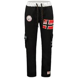 Geographical Norway Mycargo Men - Jogginghose mit Aufdruck Casual Style - Kleidung Qualität Sport Bequem Weich - Herren Jogginghose Lässig Baumwolle (Schwarz M) von Geographical Norway