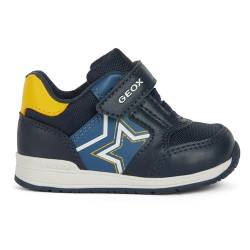 Geox Baby-Jungen B RISHON Boy A Sneaker, NAVY/YELLOW, 22 EU von Geox