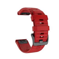 GerRit yzw6688 26 20 22mm Silikon Sport Armband Strap Kompatibel mit Fenix ​​6X 6 6S Pro 7X 7 5X 5 5S 3 3HR Smart Uhr Männer Quick Release Armband(Red,22mm Fenix 7) von GerRit