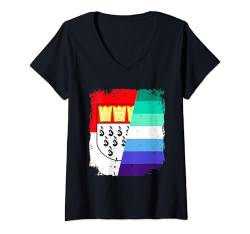 Damen New Gay Köln Koeln Flagge Pride LGBT Queer Vintage T-Shirt mit V-Ausschnitt von German Friendship Shop