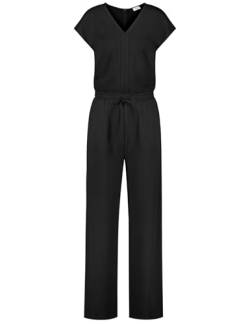 Gerry Weber Damen Jumpsuit mit elastischem Taillenband Kurzarm, überschnittene Schultern unifarben Schwarz 46 von Gerry Weber