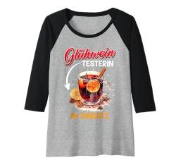 Damen GLÜHWEIN TESTERIN IM EINSATZ Lustig Glühwein Weihnachts Raglan von Geschenk Glühwein T-Shirt Glühweinstand Frauen