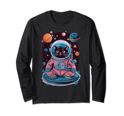 Astronaut Katze Kawaii Weltraum Katze Süße Galaxie Katze Langarmshirt von Geschenk für Katzenliebhaber Katze im Raumanzug