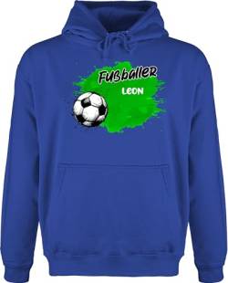 Hoodie Herren Pullover Männer - Fußball - Personalisierbares Fußballer Motiv | Geschenk für Fußballfans mit Namen - S - Royalblau - Fussball fusball Geschenke fussballgeschenk Fussballer von Geschenk mit Namen personalisiert by Shirtracer