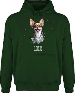 Hoodie Herren Pullover Männer - Hunde - Chihuahua - Hundebesitzern Geschenk - L - Dunkelgrün - Hund Name eigenem hundemotiv Hundebesitzer personalisierte Geschenke Mann tiermotive und von Geschenk mit Namen personalisiert by Shirtracer